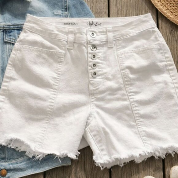 Style & Co. Pants - Style & Co White Button Fly Shorts High Rise Casual Summer